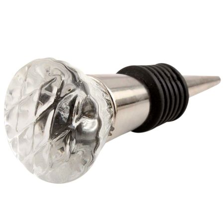 Clear Cut Oval Shape Glass Wine Stopper